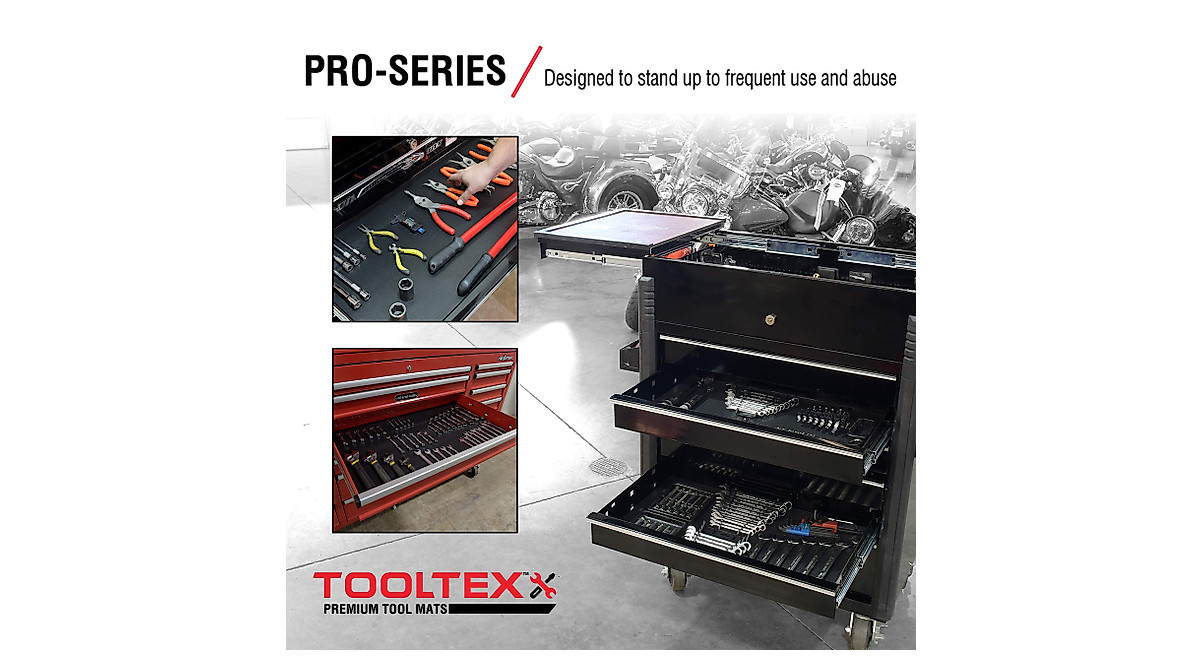 Heavy-Duty ToolTex Drawer Liner - Anti-Slip, Tear-Resistant & Waterproof