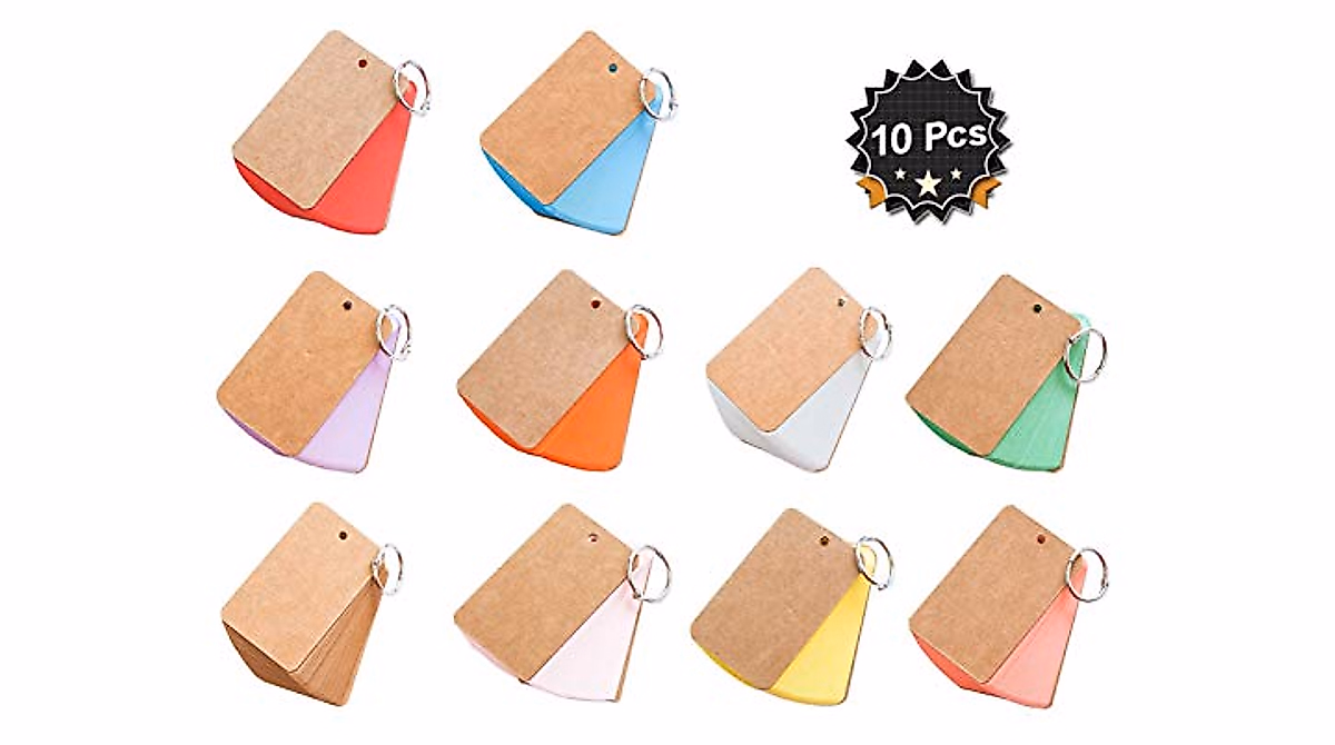 Warmtree Blank Flash Cards - Assorted Colors for Study & Creativity