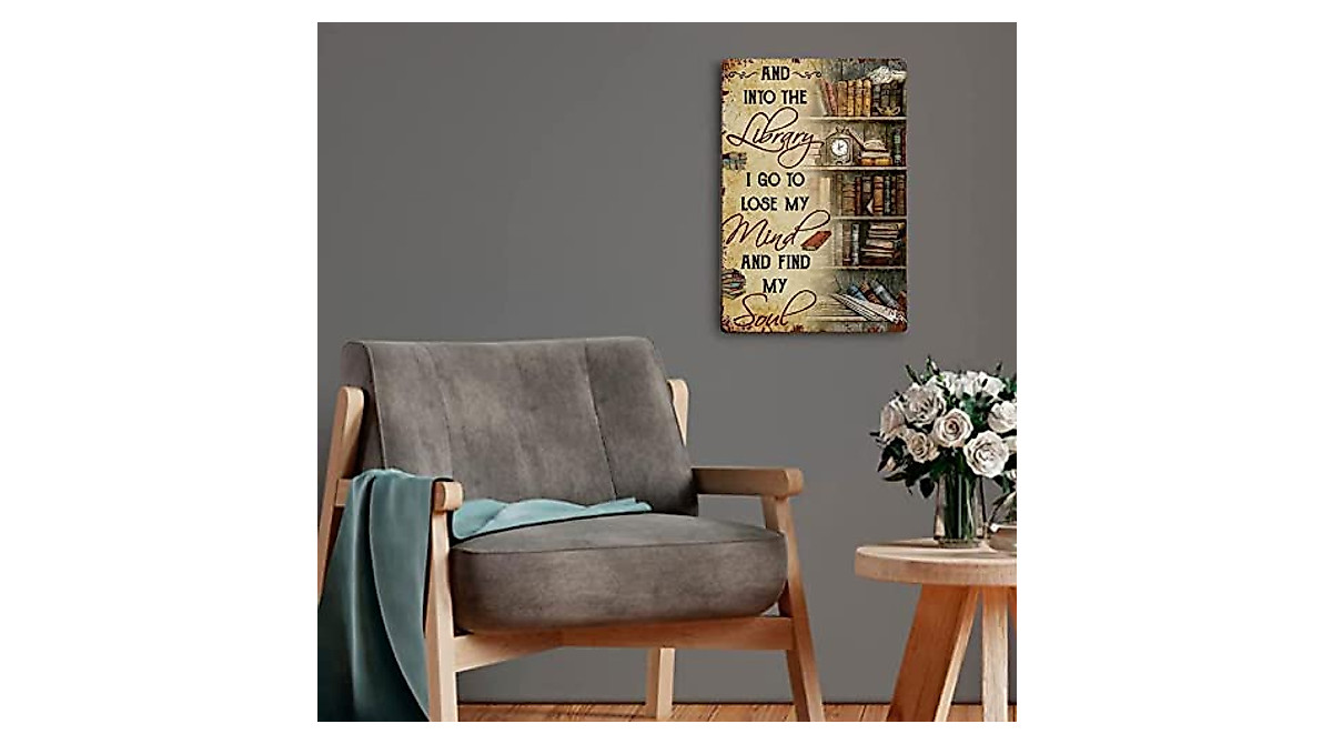 Retro Library Metal Sign | Vintage Tin Wall Art Decor