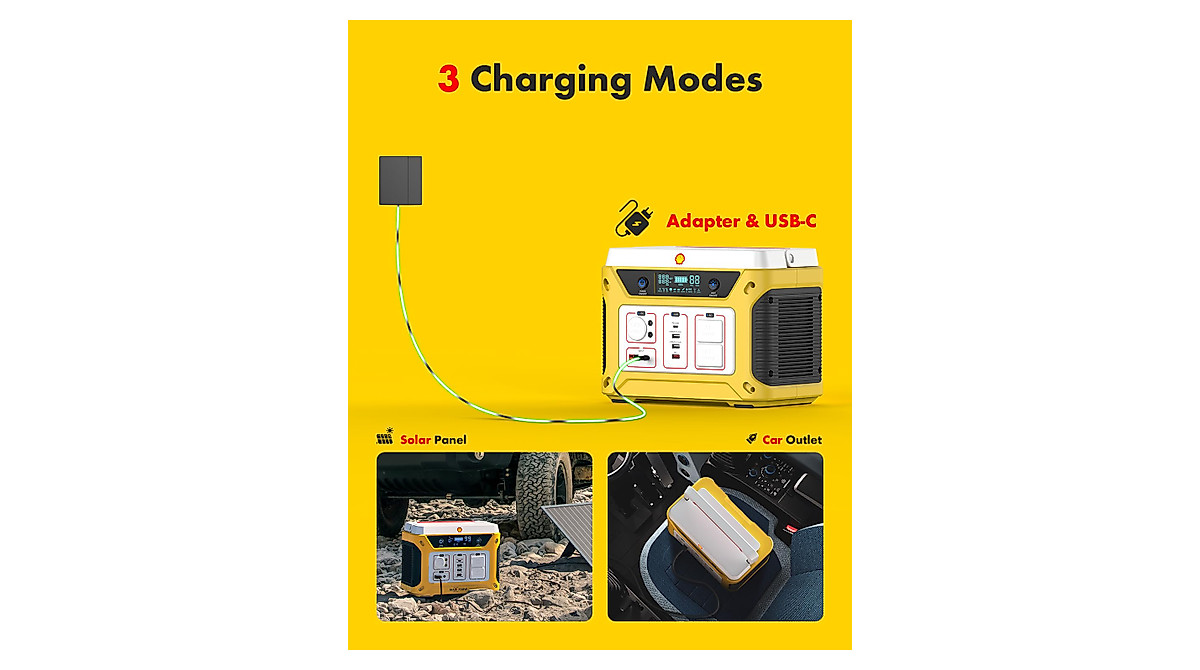 Shell 500W Portable Power Station - 583Wh Solar Generator for Camping ...