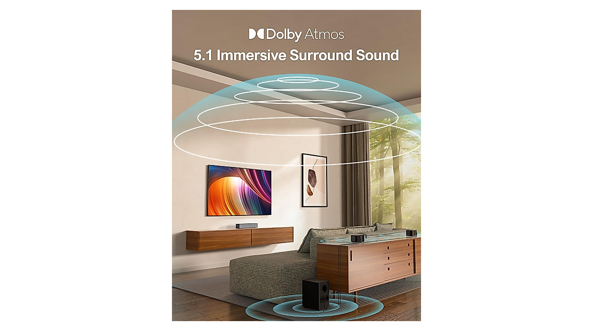 ULTIMEA 5.1 Sound Bar with Dolby Atmos for Immersive Sound