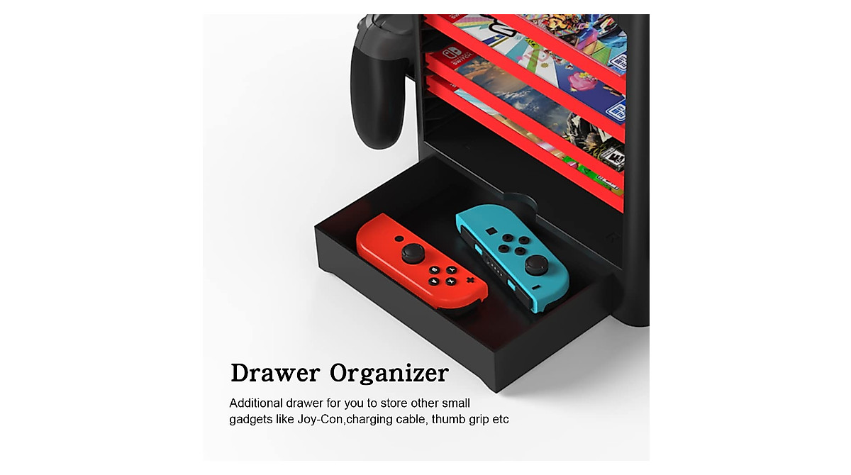 J&TOP Game Disk Storage Tower for Nintendo Switch