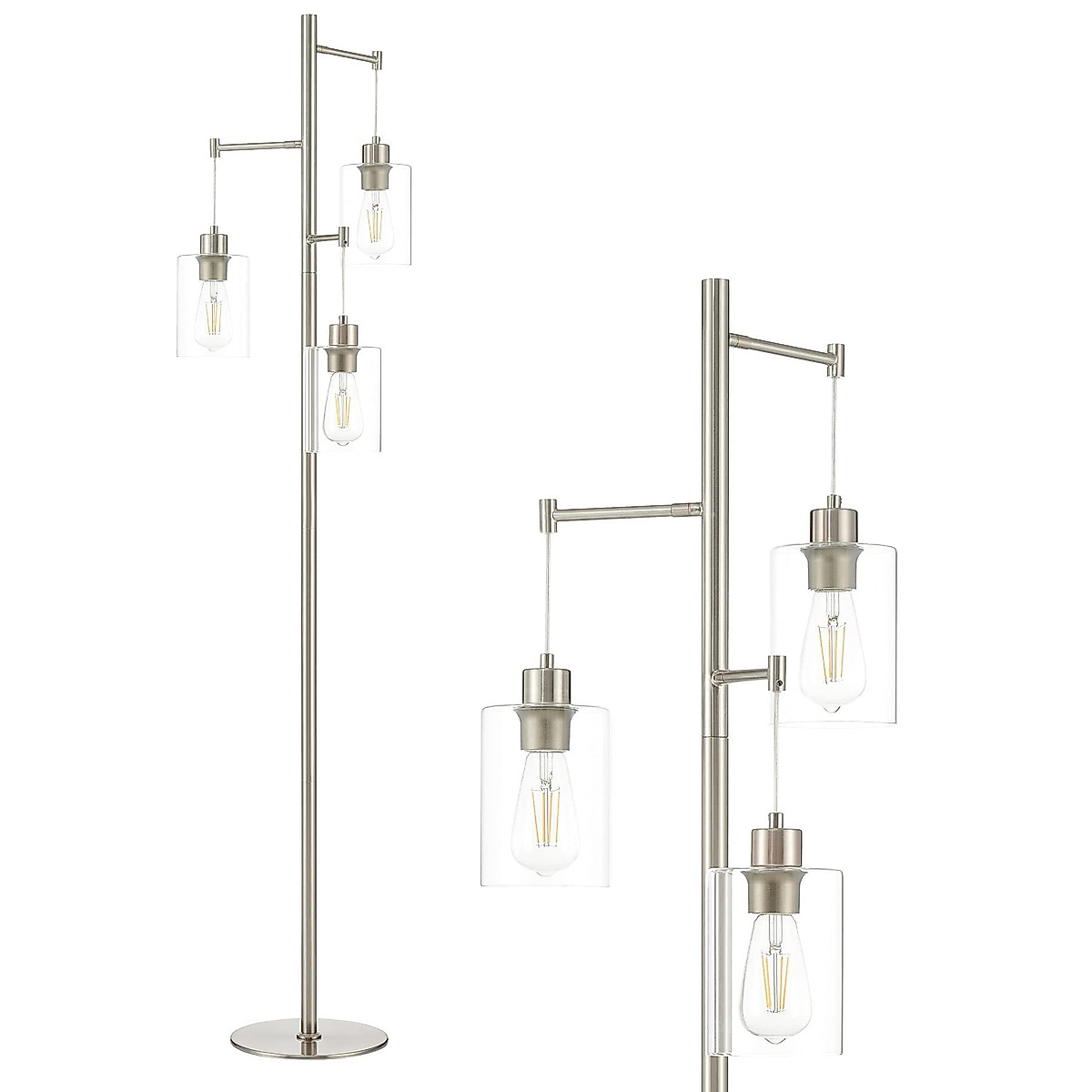 VONLUCE 3-Head Modern Industrial Floor Lamp for Reading