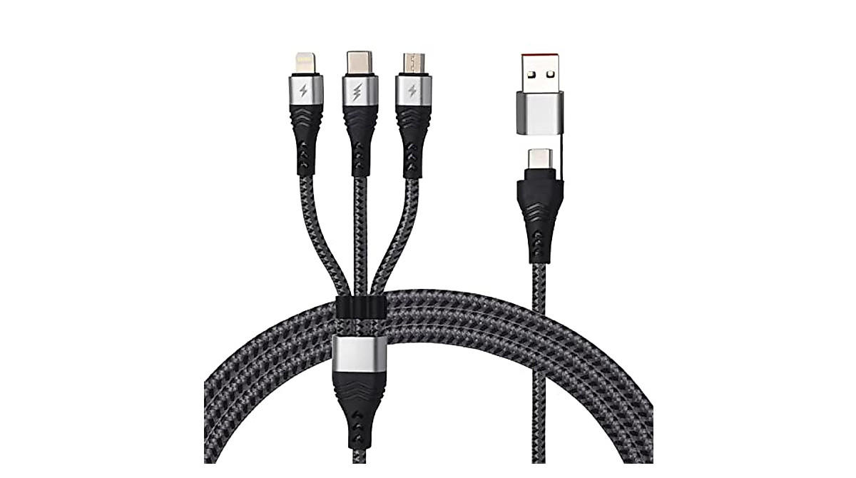 USB C Multi Charging Cable 4FT with Fast 5A Charging & Universal Connectors