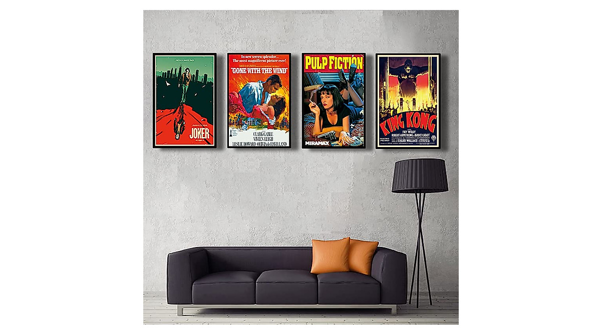 Vintage Movie Posters - 18 Retro Film Wall Art for Theater & Room Decor