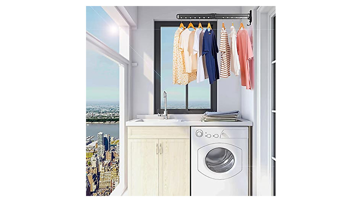 New-Star Wall-Mounted Folding Clothes Drying Rack for Small Spaces