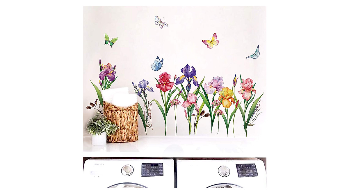 decalmile Garden Flower Wall Decals - Beautiful Flower Wall Art