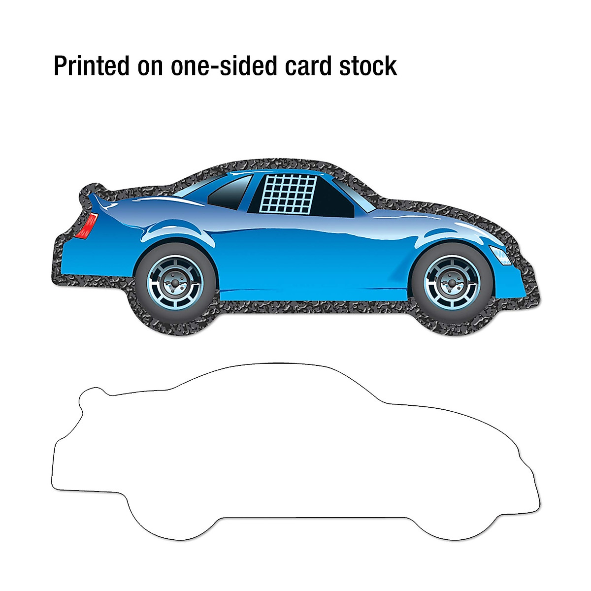 Colorful Race Car Bulletin Board Cutouts - 48 Pieces