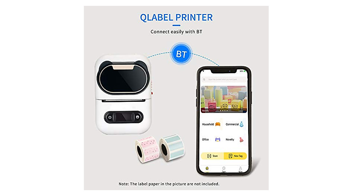 VIBY Portable BT Label Maker - Wireless Thermal Printer for Smartphones