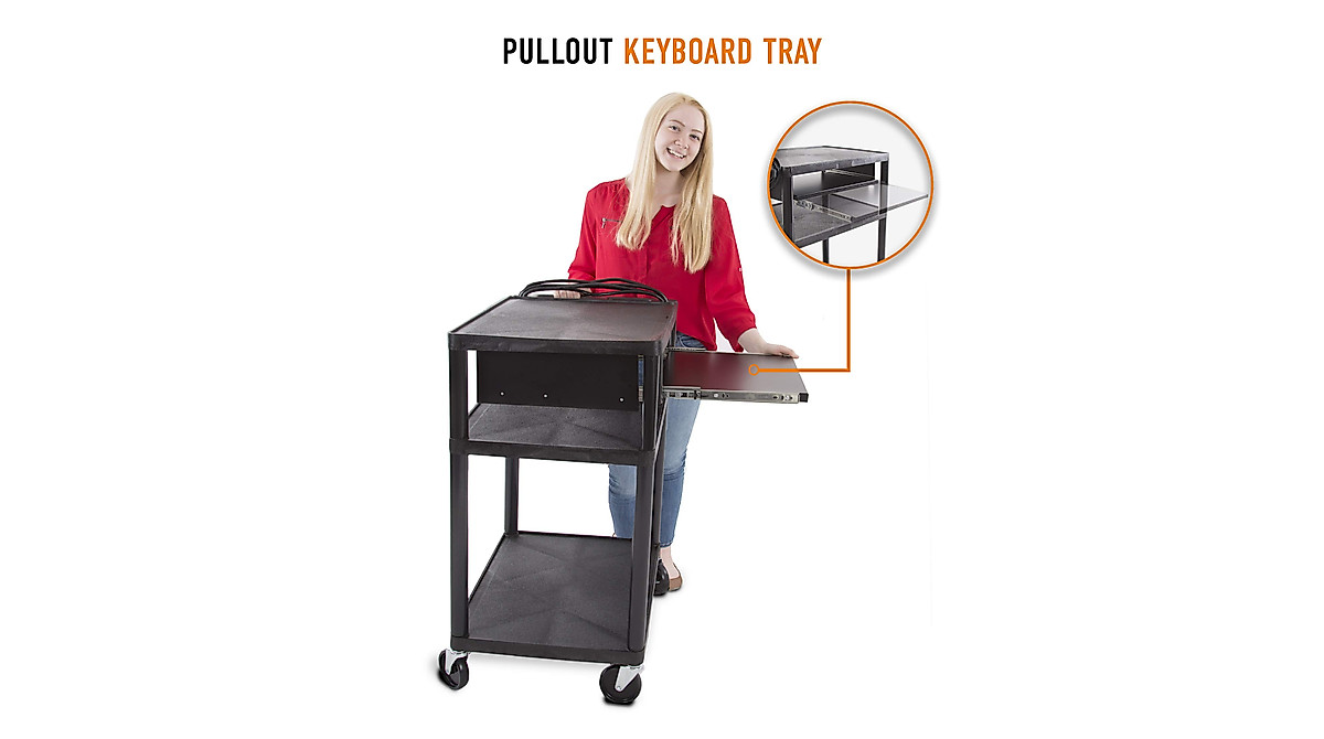 Line Leader Mobile Workstation - AV Cart with Tray