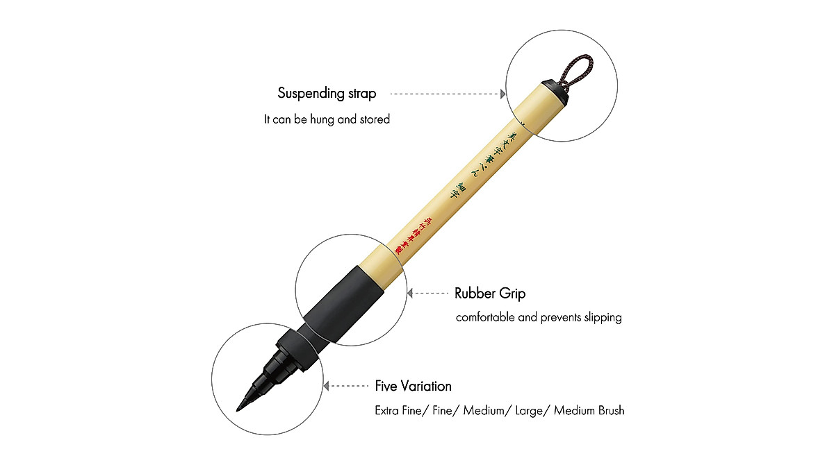 Kuretake Bimoji Brush Pen Set - Fine & Broad Tips for Calligraphy & Art