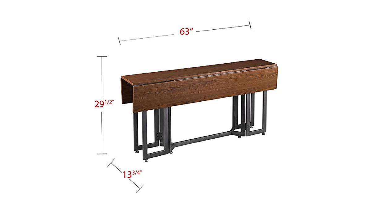 SEI Furniture Drop Leaf Console to Dining Table