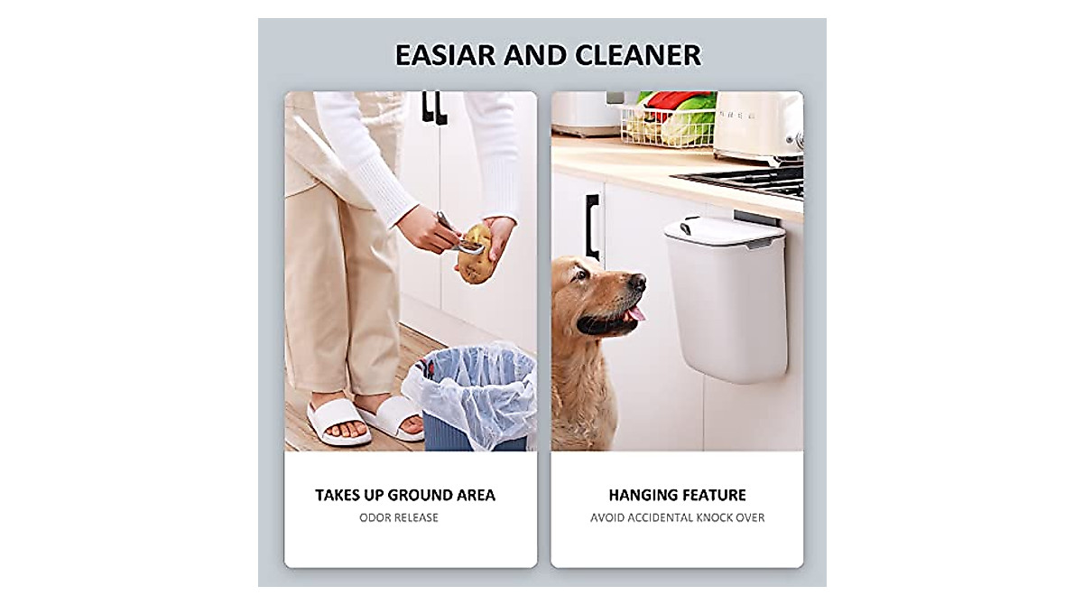 ELPHECO 2.5 Gallon Kitchen Compost Bin – Space-Saving Wall Mount