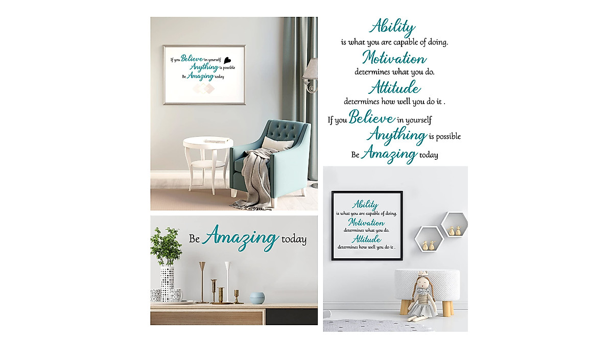 Inspirational Vinyl Wall Quotes Stickers for Home & Office