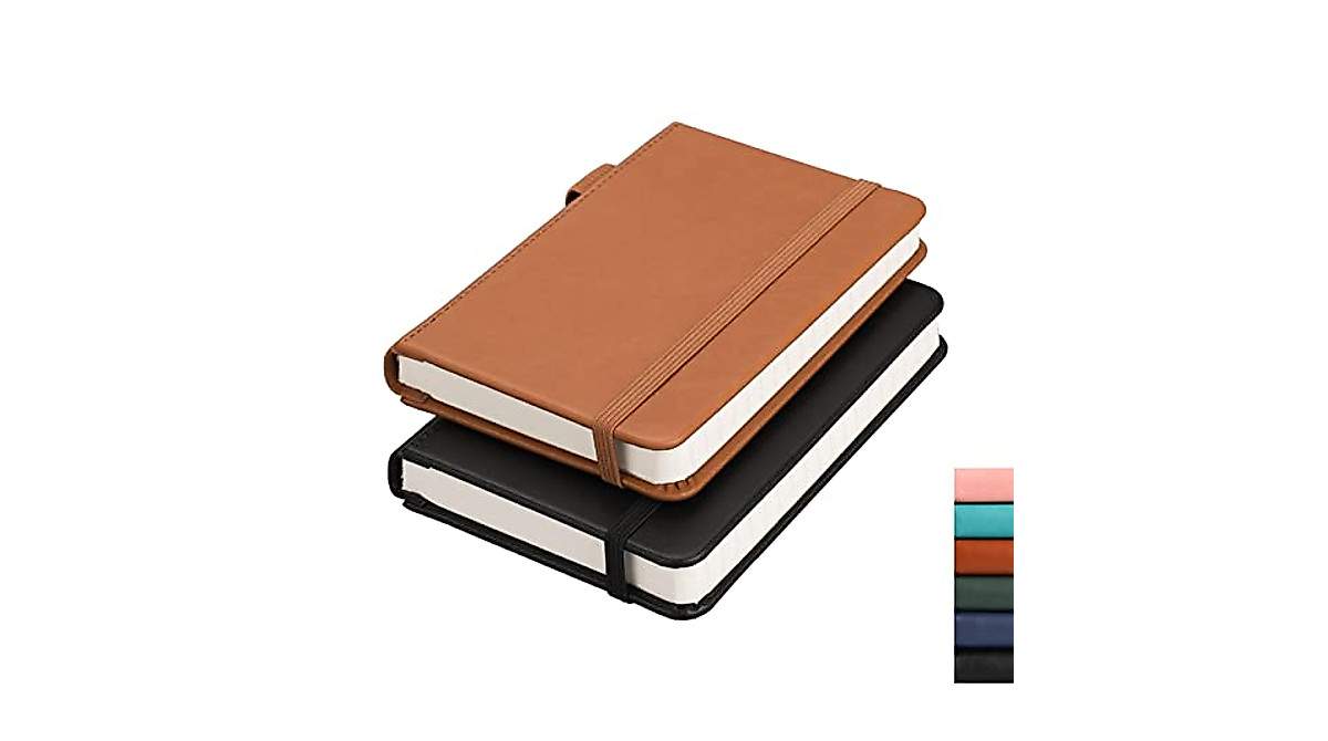 RETTACY Pocket Notebooks 2-Pack - Compact Leather Journals for On-the-Go