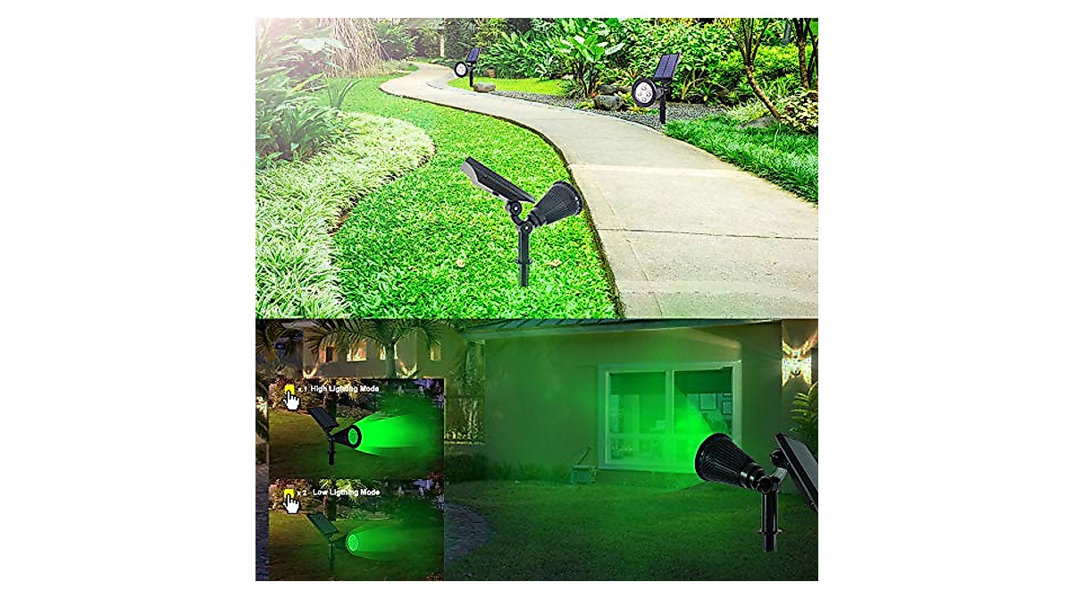 Clordeal Green Solar Spotlight - 2-in-1 Waterproof Garden Light