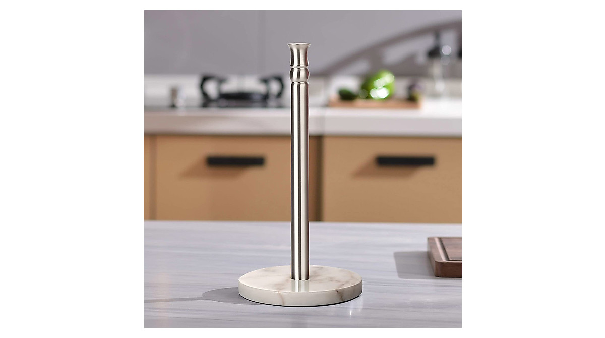 Siwil Paper Towel Holder: One-Handed Ripping & Stable Marble Base