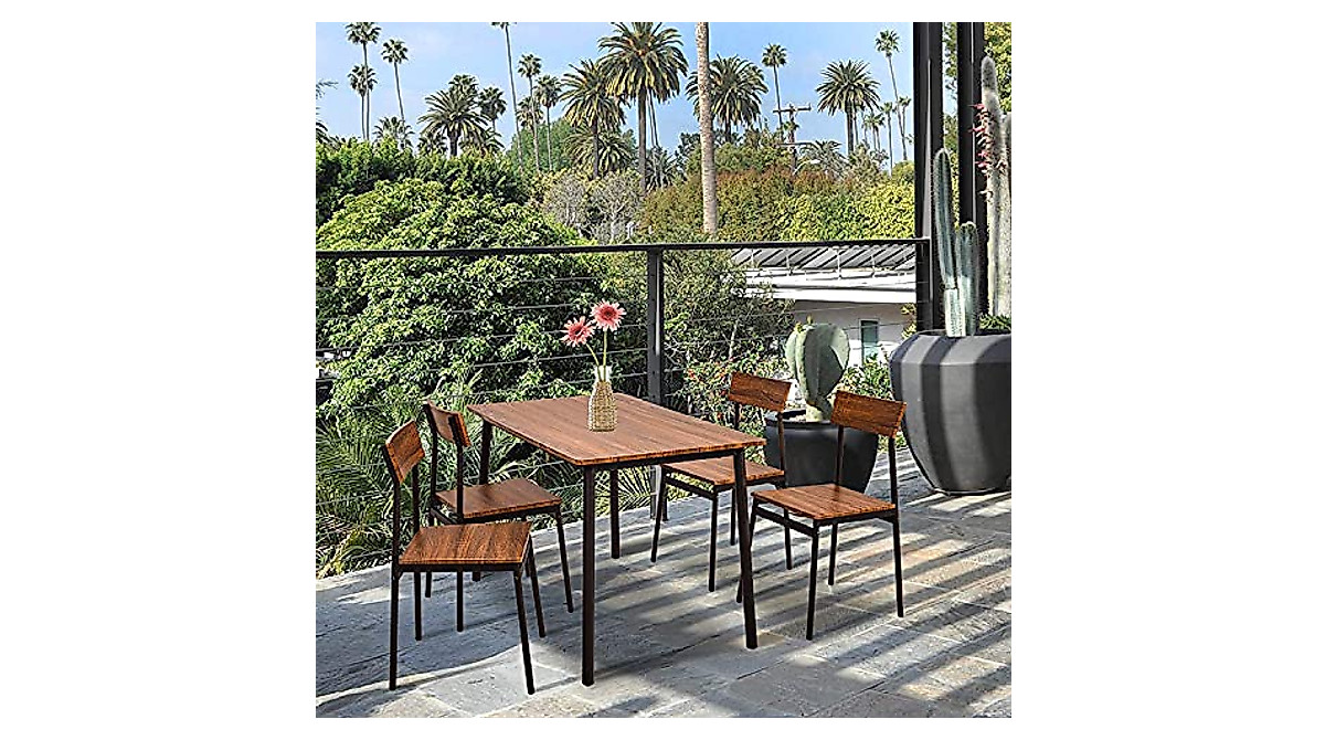 Dporticus Rustic 5-Piece Kitchen Dining Set