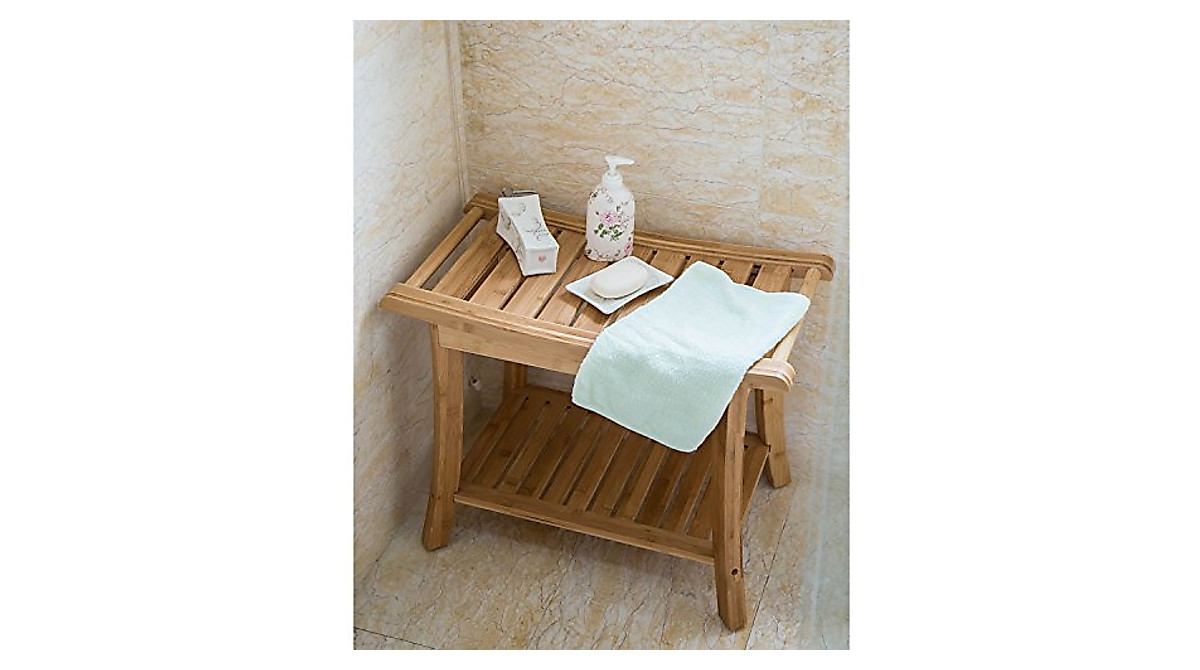 Home Bamboo Shower Seat - Eco-Friendly Spa Bench for Indoor & Outdoor