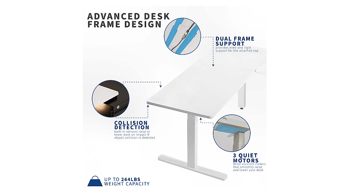 VIVO Electric Height Adjustable Corner Desk Frame