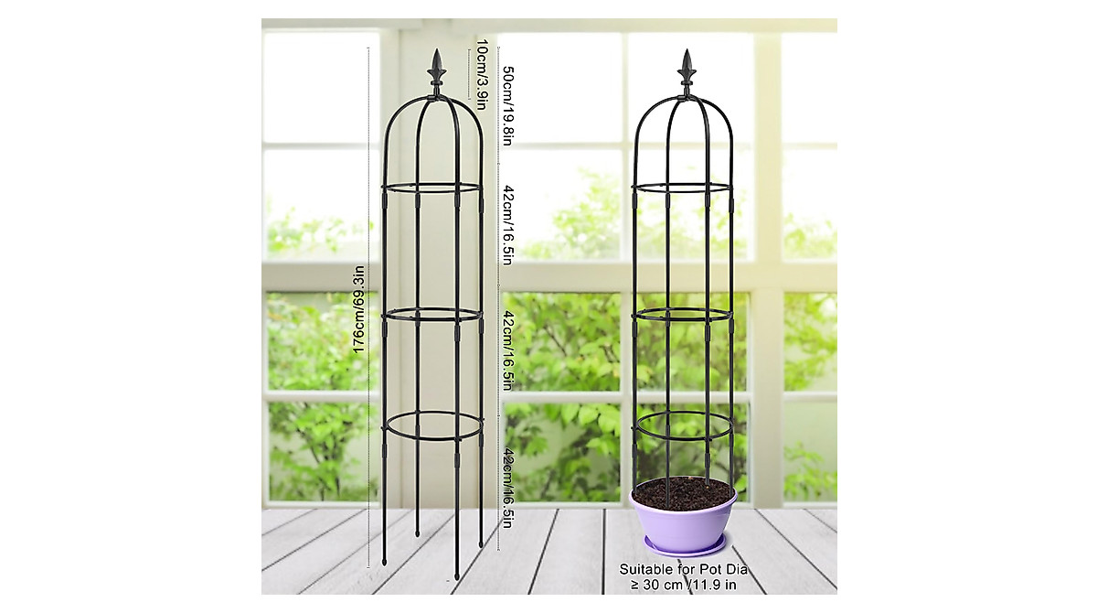 Garden Trellis 6ft Tall Plant Support for Climbing Vines & Flowers