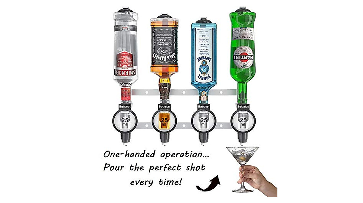 Barbarian 3/4/6 Fles Optieken voor Thuisbar - Bar Butler Shot Maatbeker Beugel Alcohol Sterke Dranken Wijn Ondersteboven Drankdispenser Thuisbar Garage Man Cave (3 Fles Professioneel