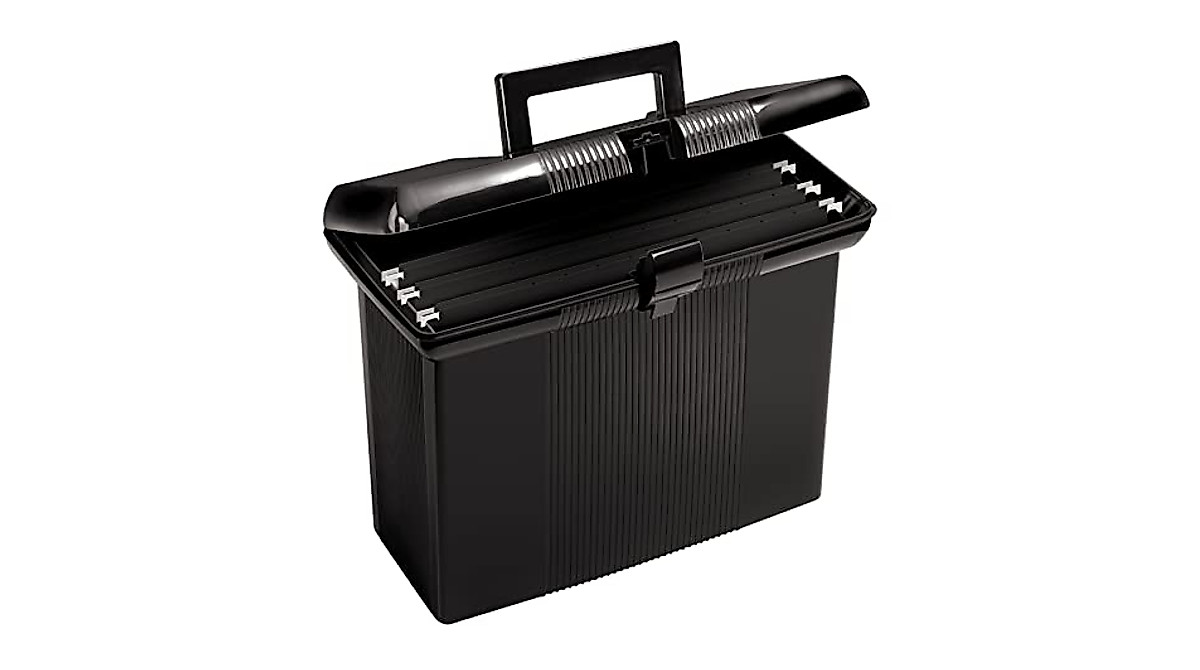 Pendaflex Portable File Box with Latch & Folders - Secure Storage
