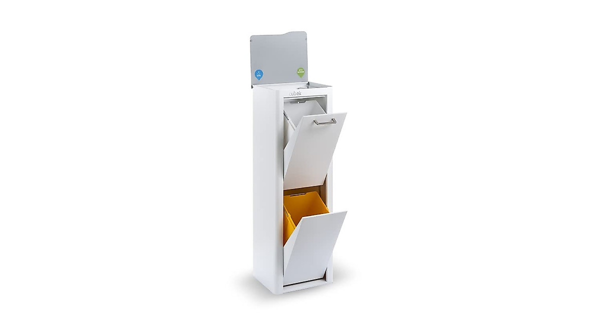 CUBEK White Recycling Bin | DON HIERRO Kitchen Trash Can