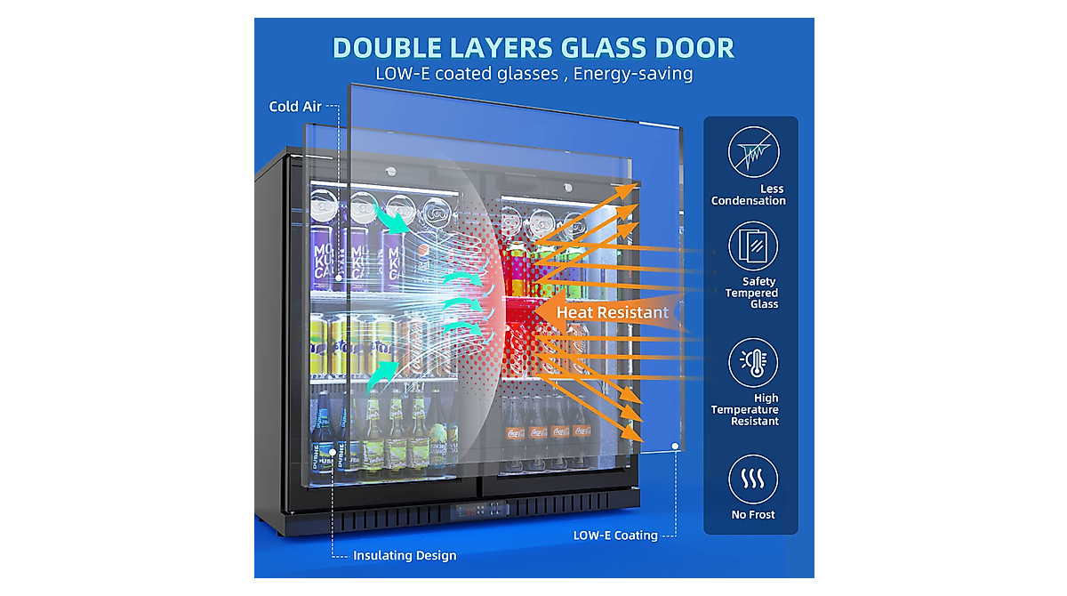 JAECOOL Commercial Beverage Cooler | 7.0 cu ft Glass Door