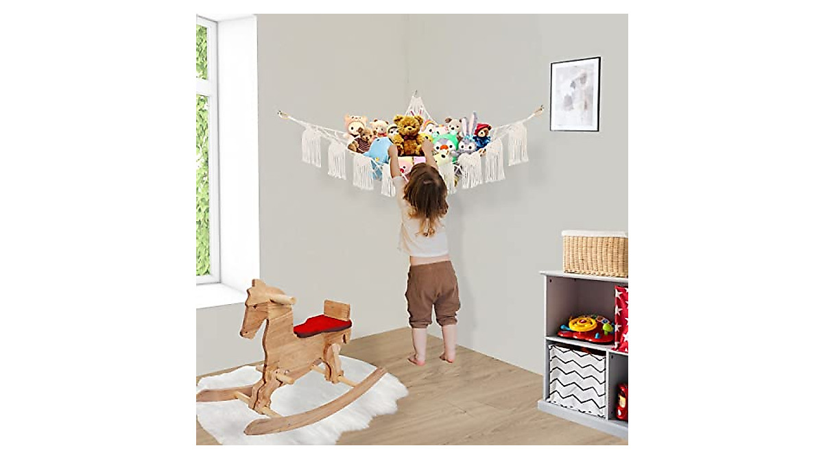 Zeesa Boho Stuffed Animal Net Storage - Save Space Today