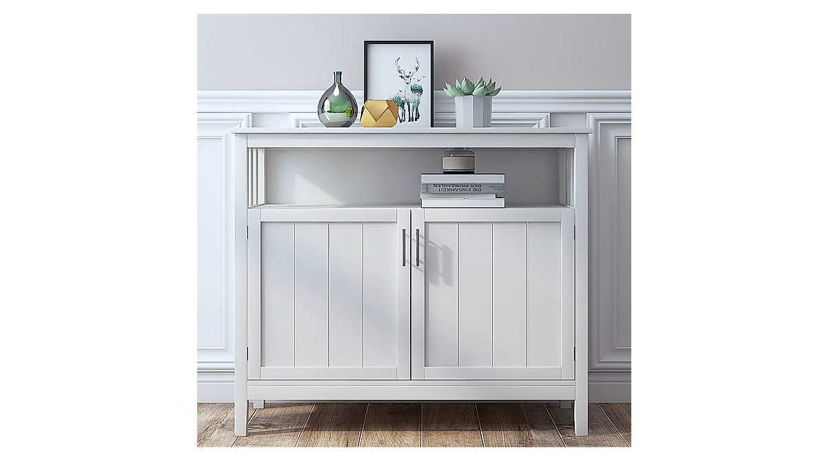 RASOO White Buffet Cabinet - Stylish Storage Solution