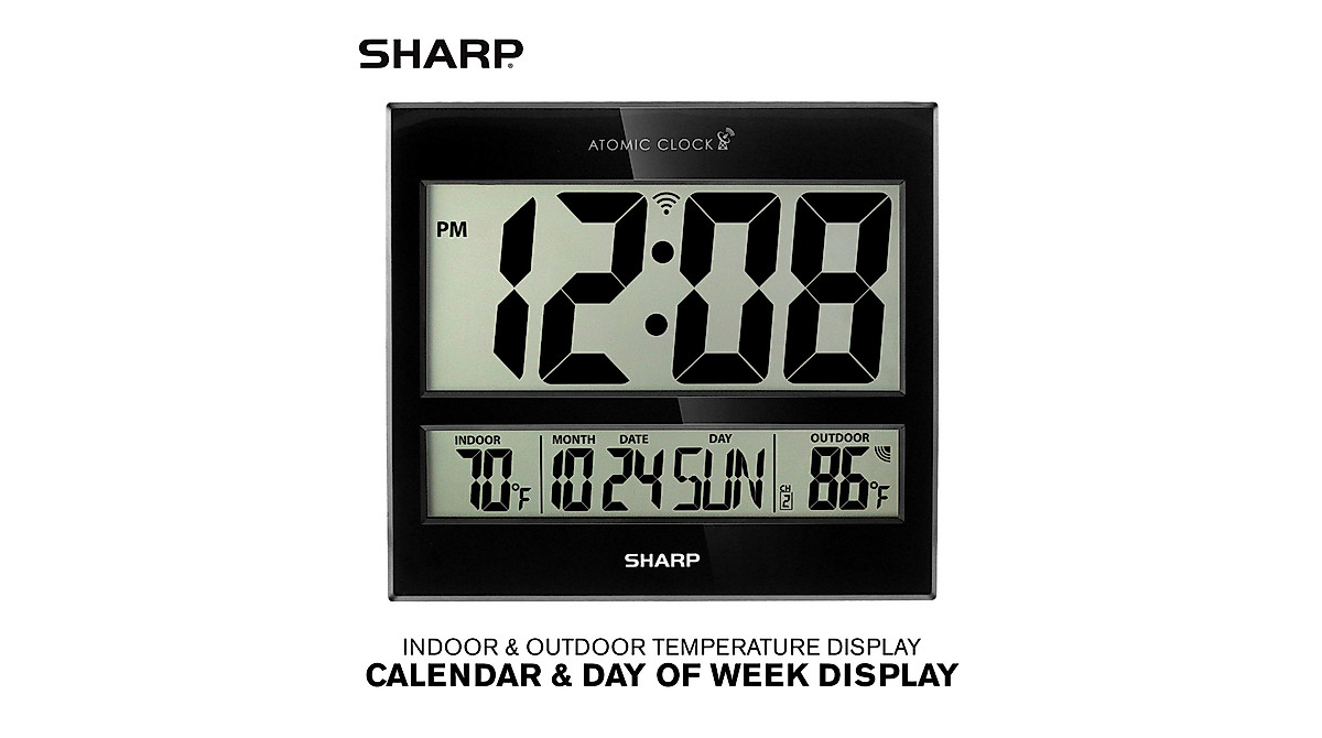 Sharp Atomic Clock - Never Needs Setting! - Jumbo 3