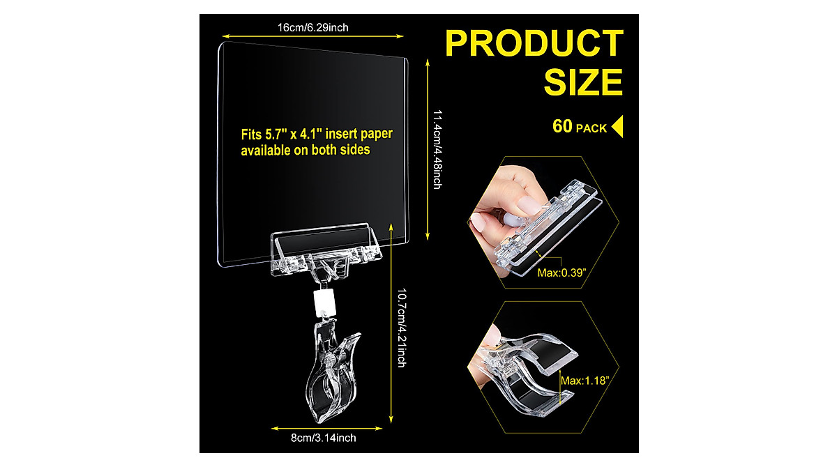 60 Rotating Clip Holders for Retail Displays