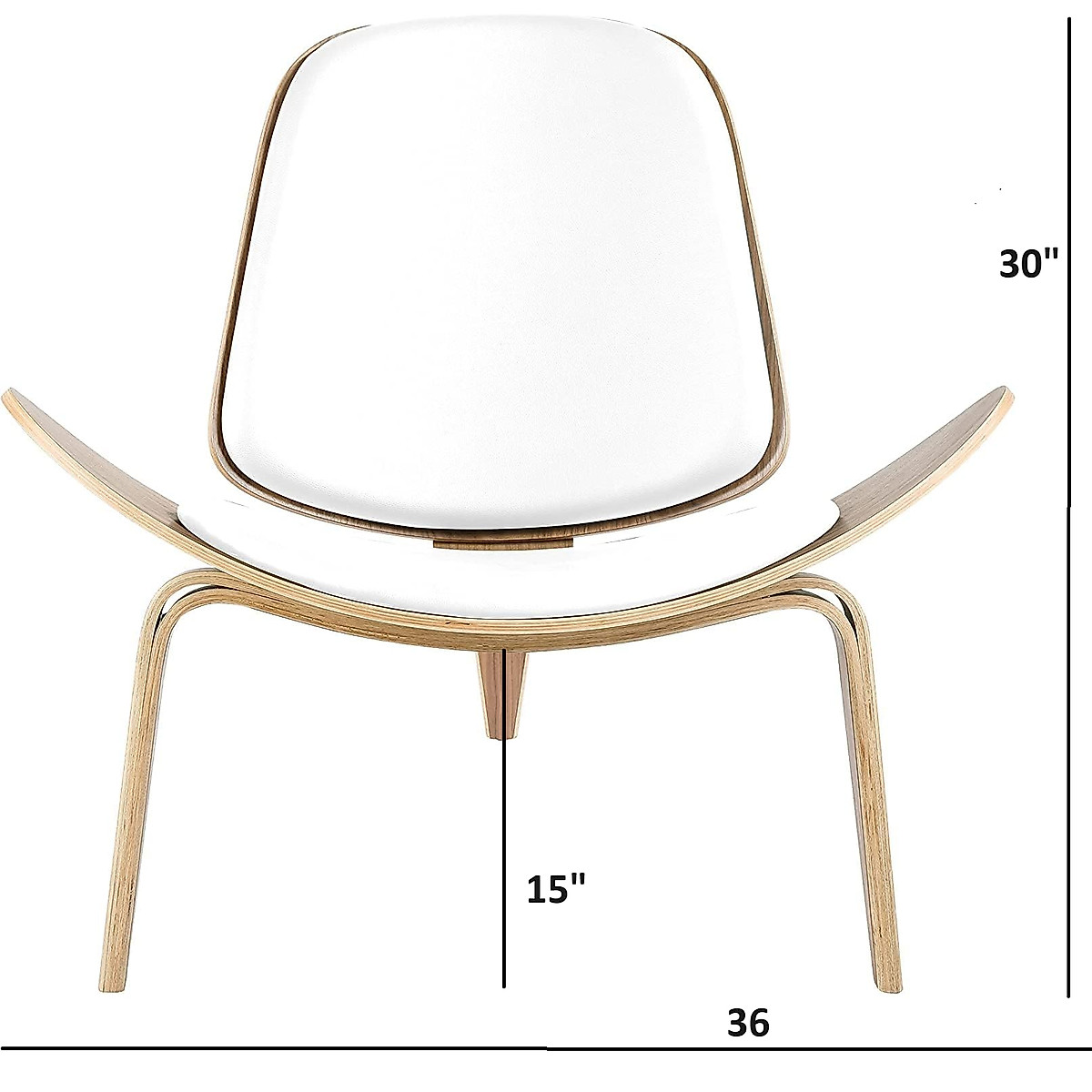 Mid Century Lounge Chair - Stylish White Shell Design