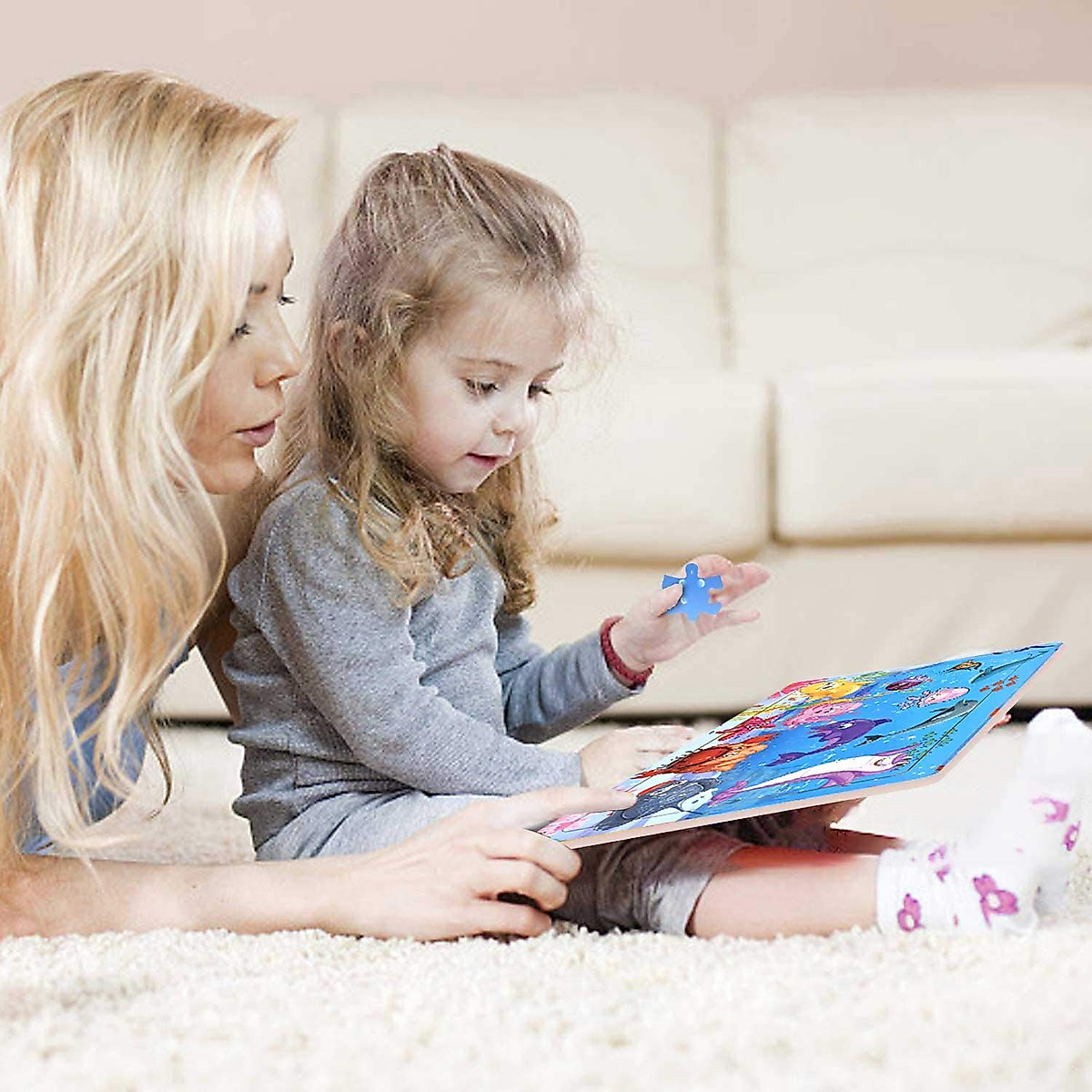 Colorful Wooden Jigsaw Puzzles for Kids Ages 3-5