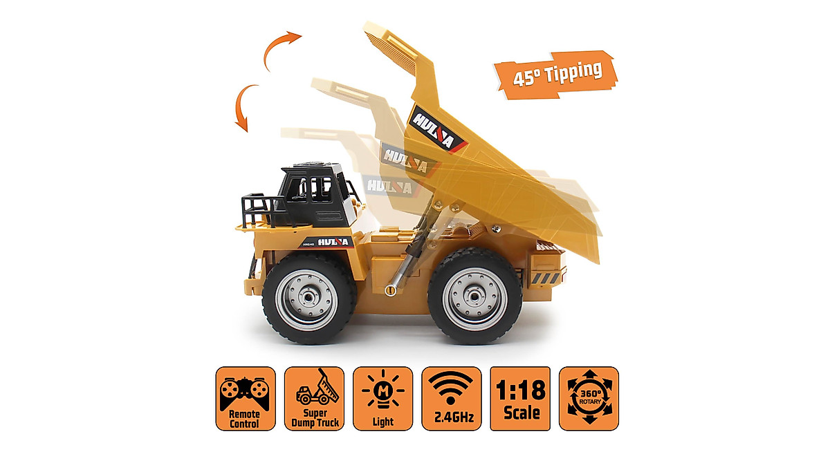 Fisca 9 Channel Remote Control Dump Truck for Kids