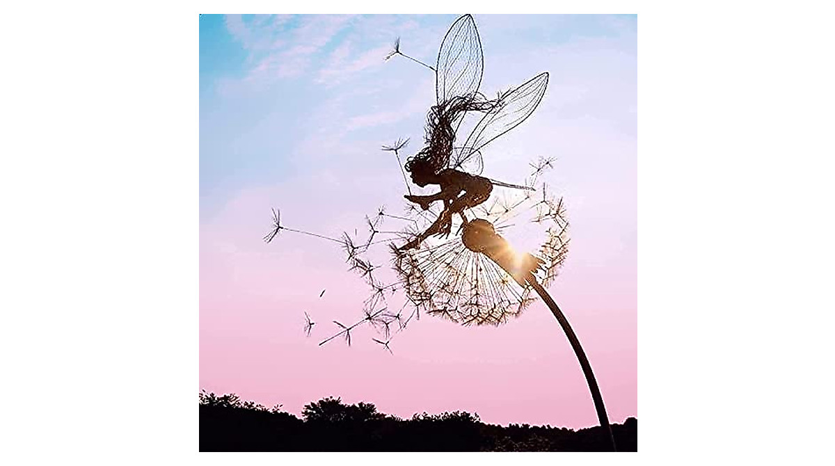 Enchanting Fairy Garden Decor Stainless Steel Dandelion Ornaments
