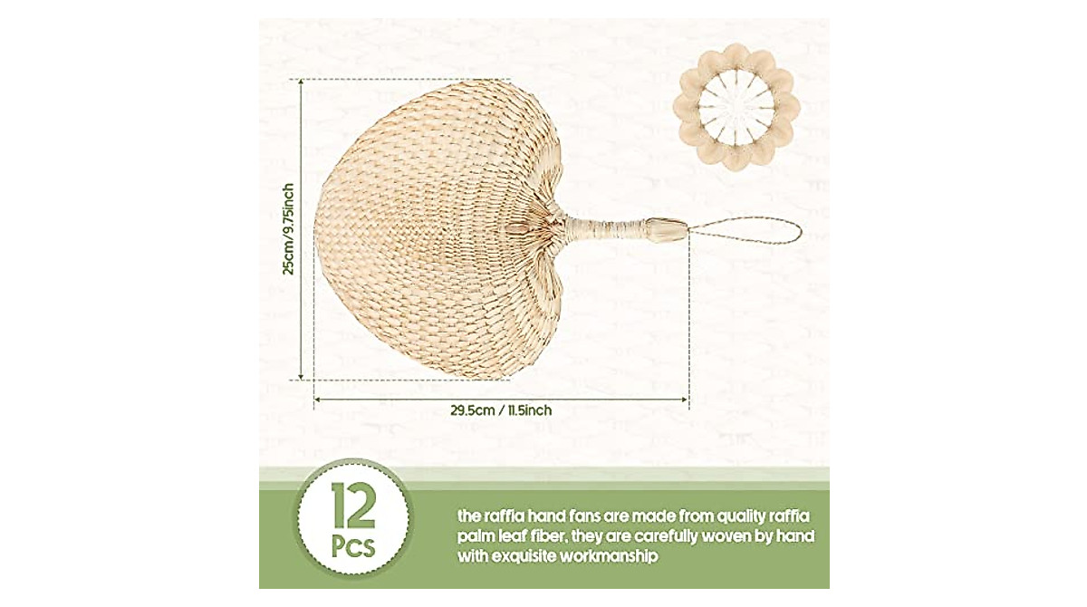 20 Handmade Raffia Fans for Boho Weddings & Events