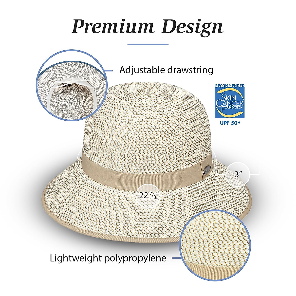 Darby Gingham Sun Hat in Blue (S-L) main image 1