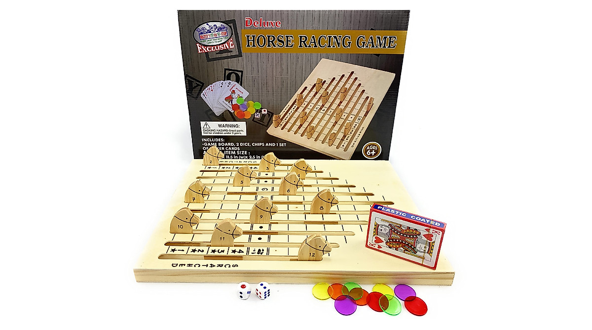 Matty's Toy Stop Deluxe Wooden Horse Racing Game