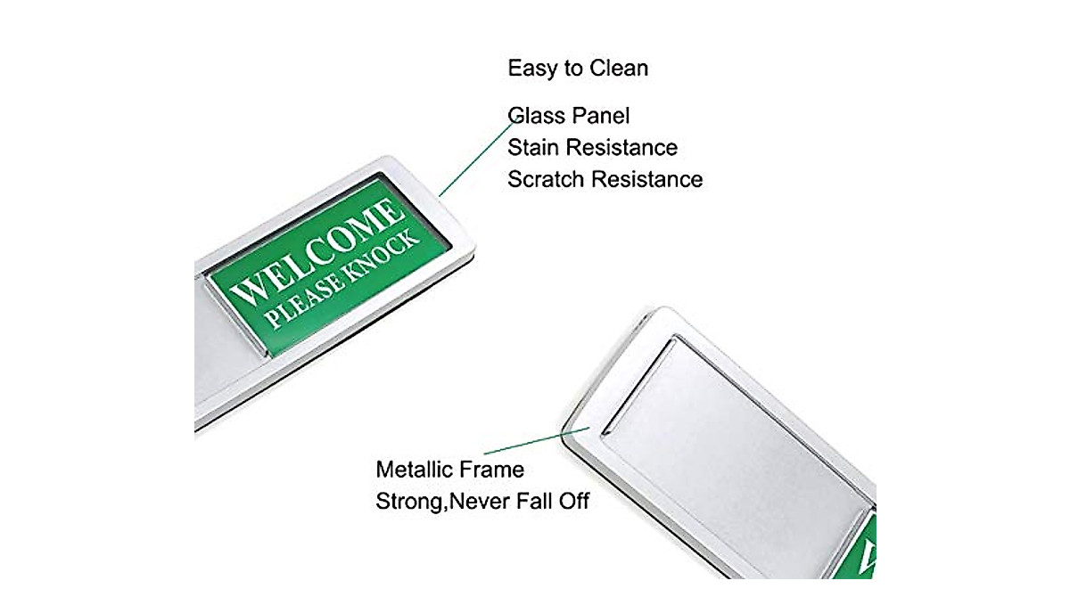 Silver Magnetic Door Sign - Clear Room Status for Offices & Hotels