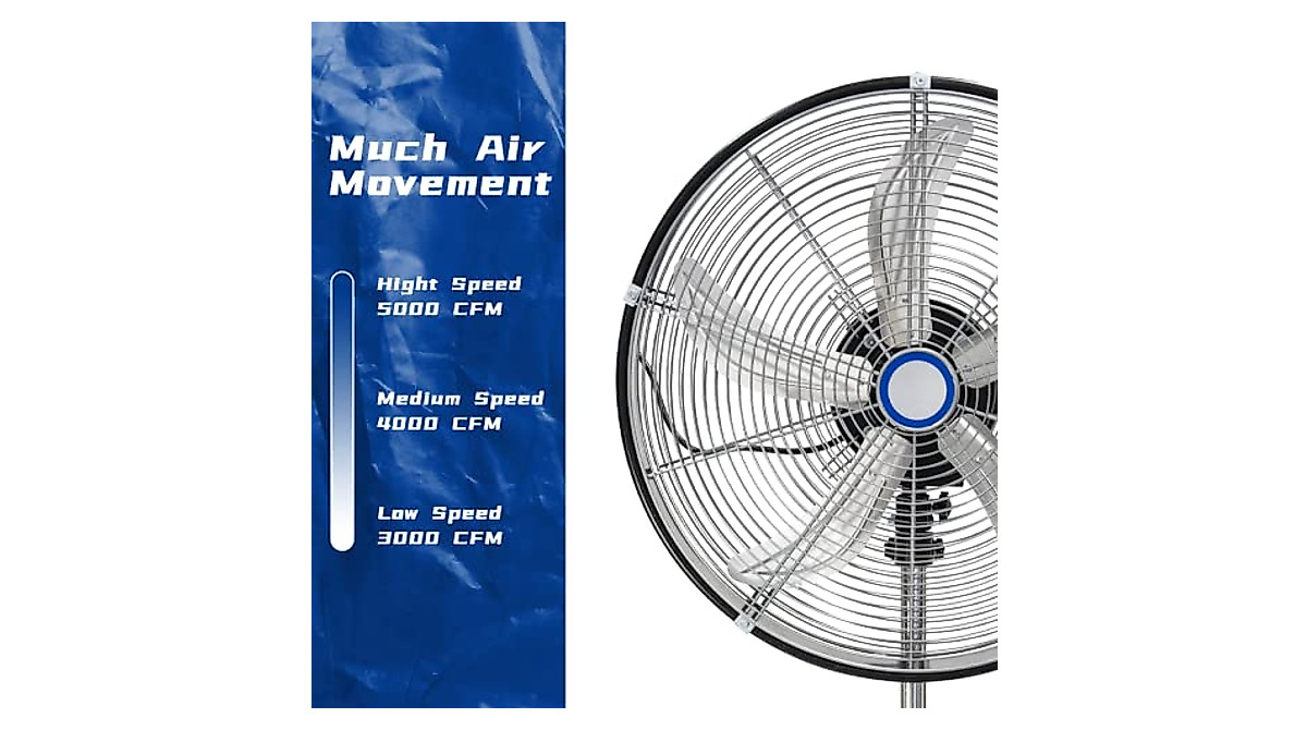 Powerful HICFM 5000 CFM Oscillating Fan for Large Spaces
