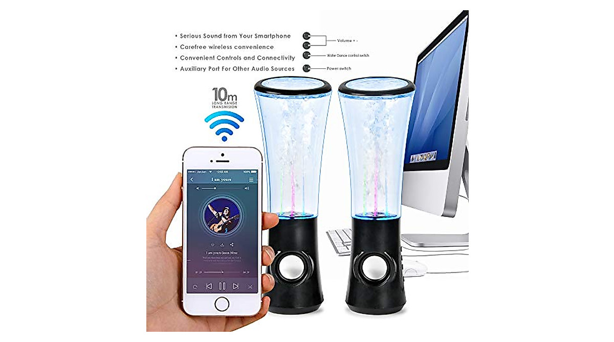 KALANDO Bluetooth Water Speaker: Dancing LED Light Show Sound