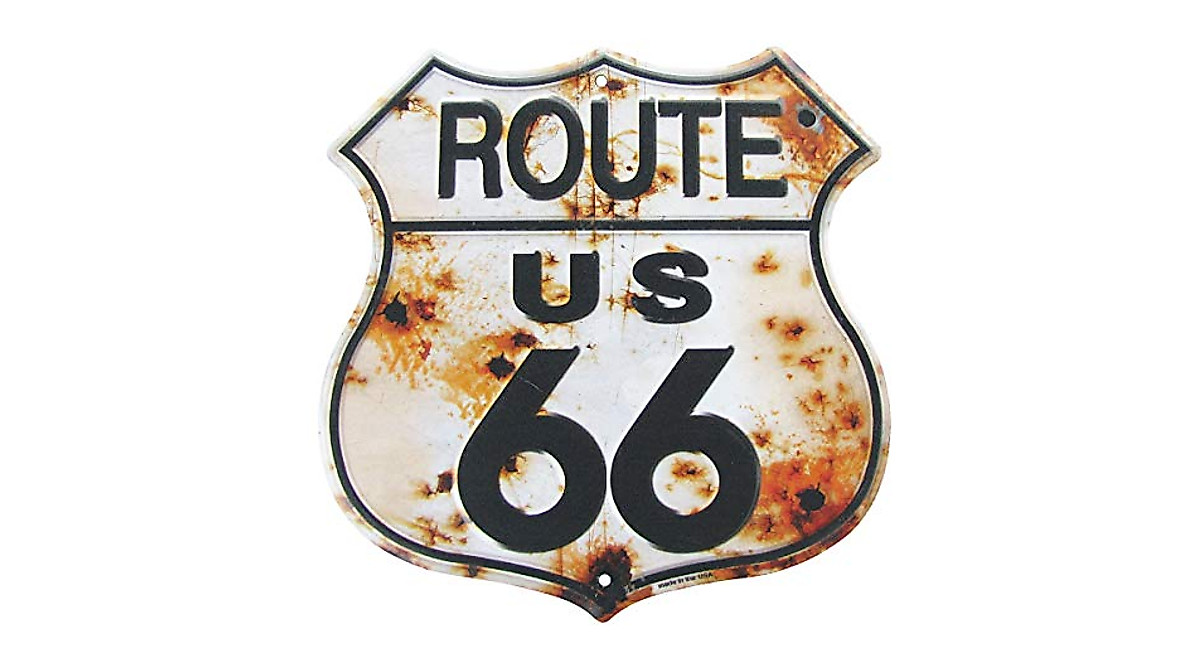 Rustic Route 66 Metal Sign - Vintage US-Made Wall Decor | Treasure Gurus