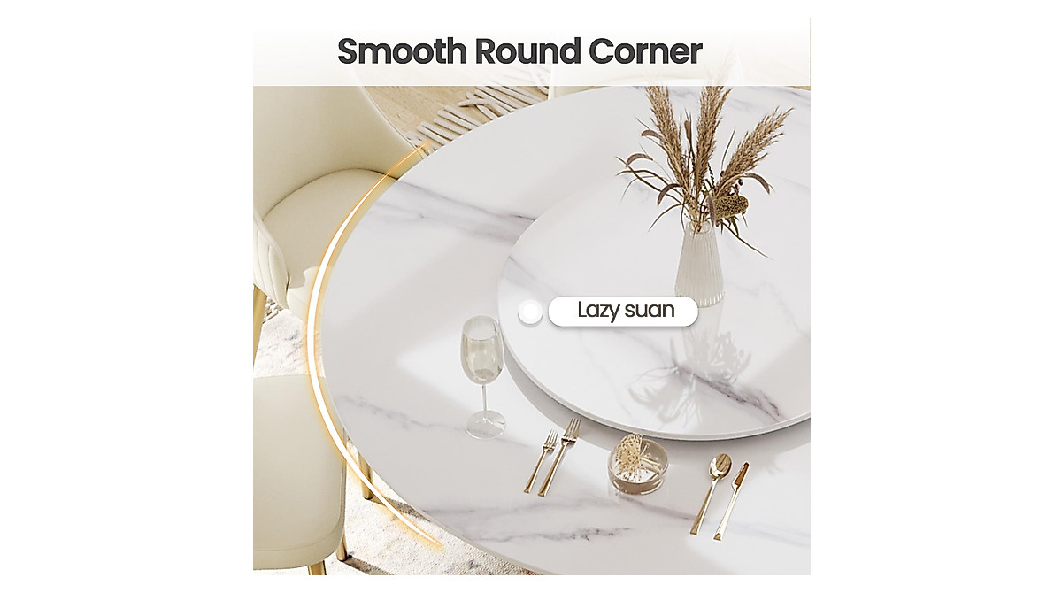 Modern White Marble Dining Table for 6 | Durable & Elegant Design
