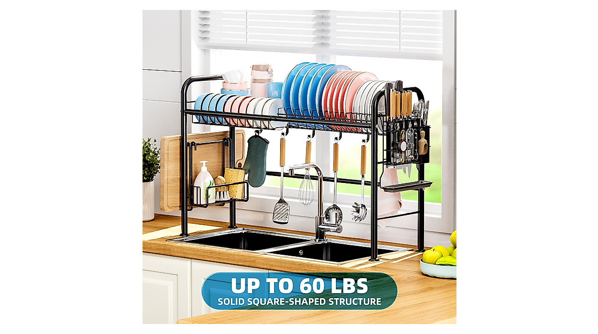 GAOKASE Large Over Sink Dish Drying Rack 2-Tier Kitchen Organizer