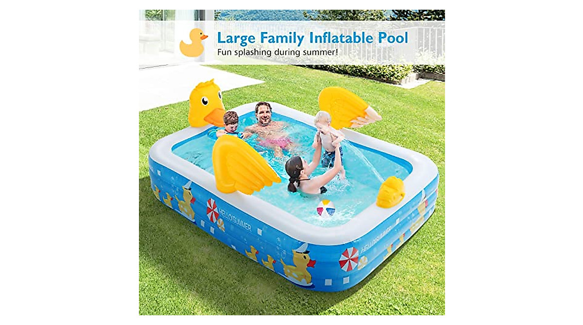 Costzon Inflatable Pool - Large Family Above-Ground Water Fun