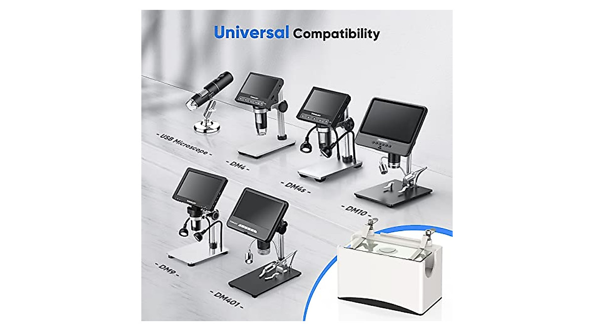 TOMLOV Universal Microscope Bottom Light & LED Slides Kit