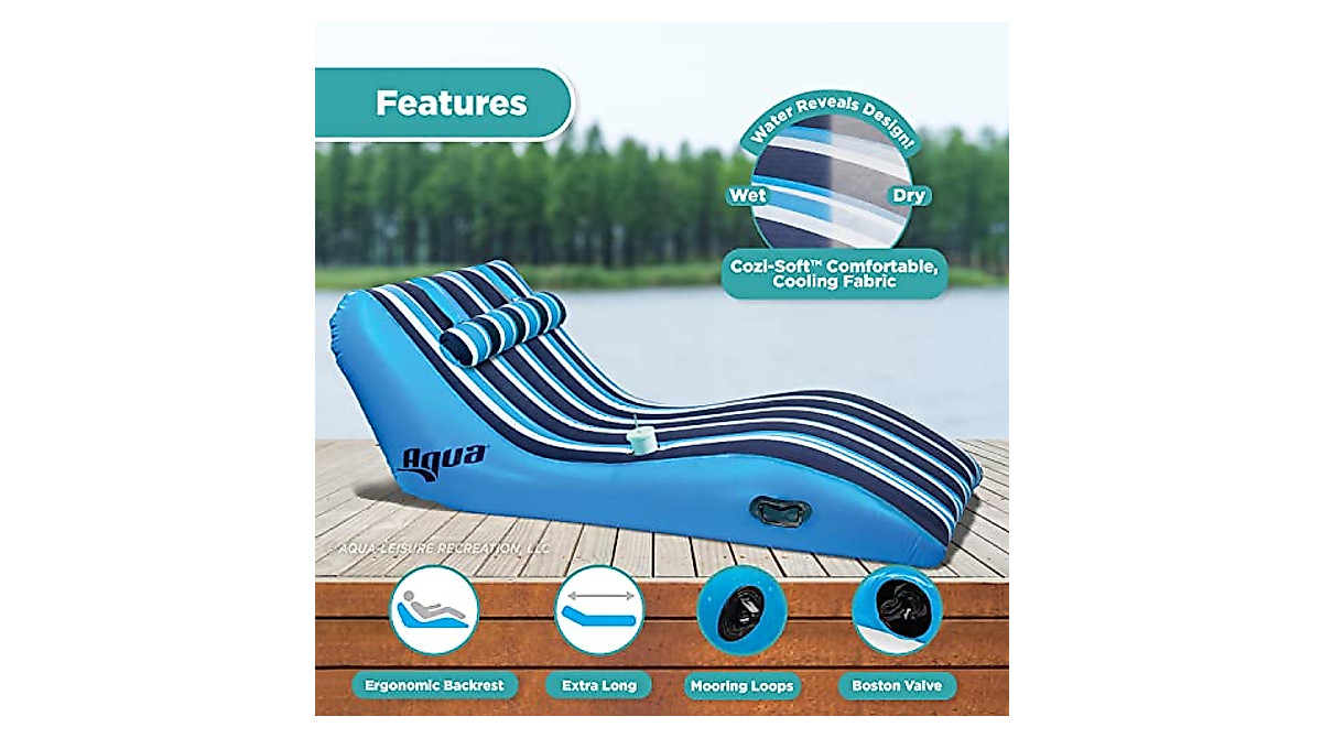 Aqua Ultra-Comfort Pool Chair & Lake Raft - Heavy Duty Floating Lounge