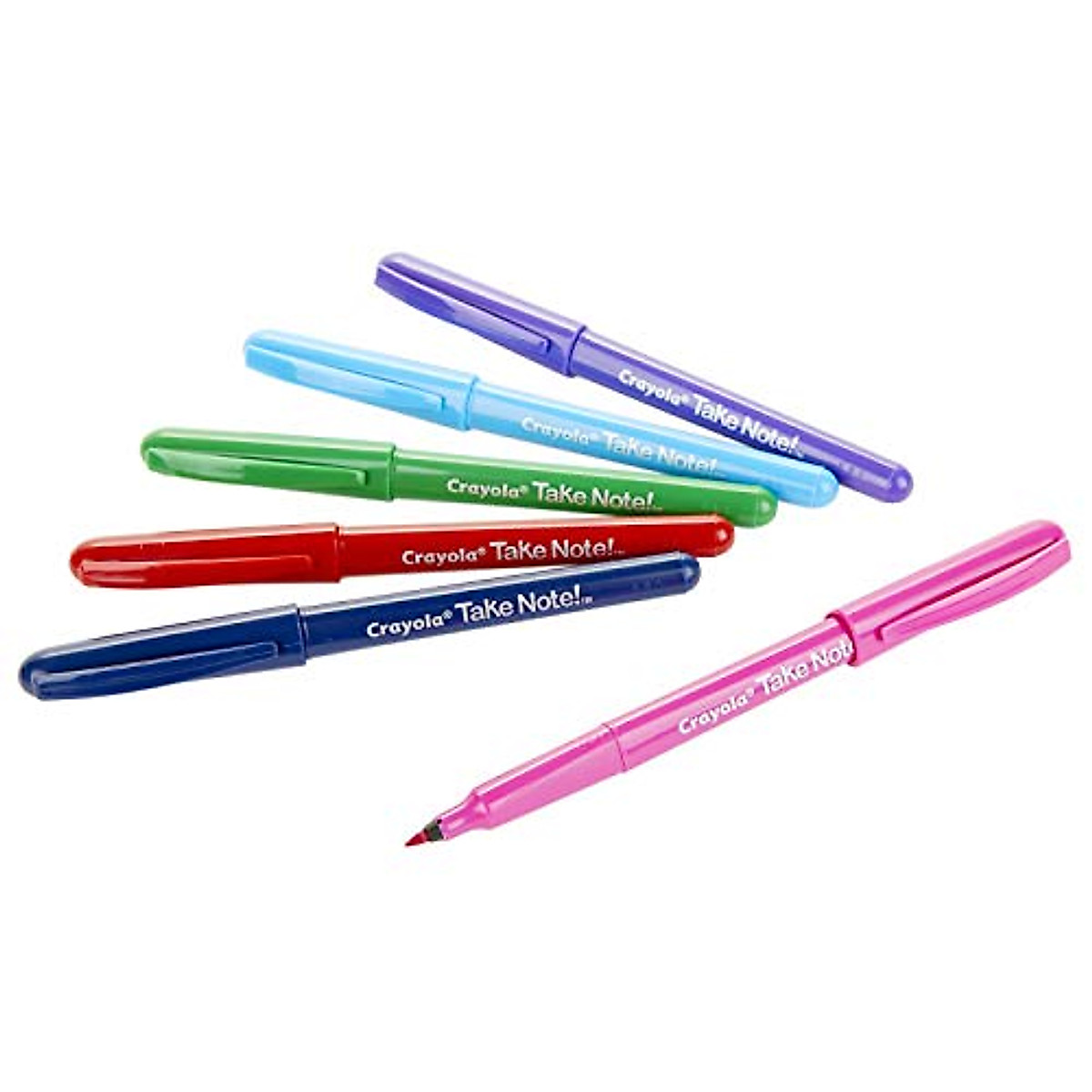 Crayola Take Note Felt Tip Pens - 6 Assorted Colors for School & Crafts